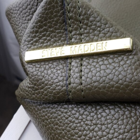 Steve Madden Womens Olive Green Large Tote Bag Tassel - Picture 5 of 7